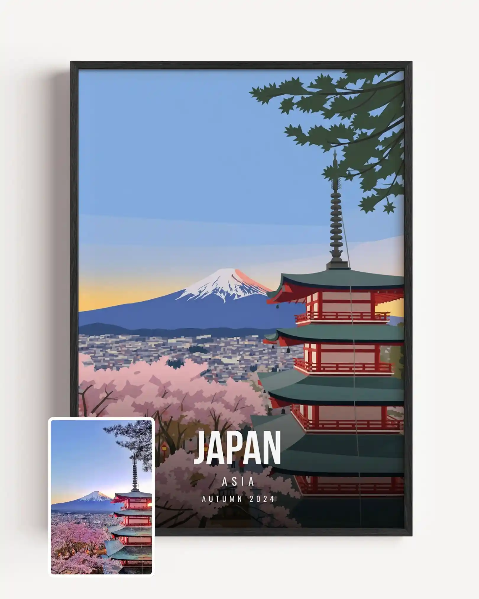 Japan travel poster made from a holiday photo