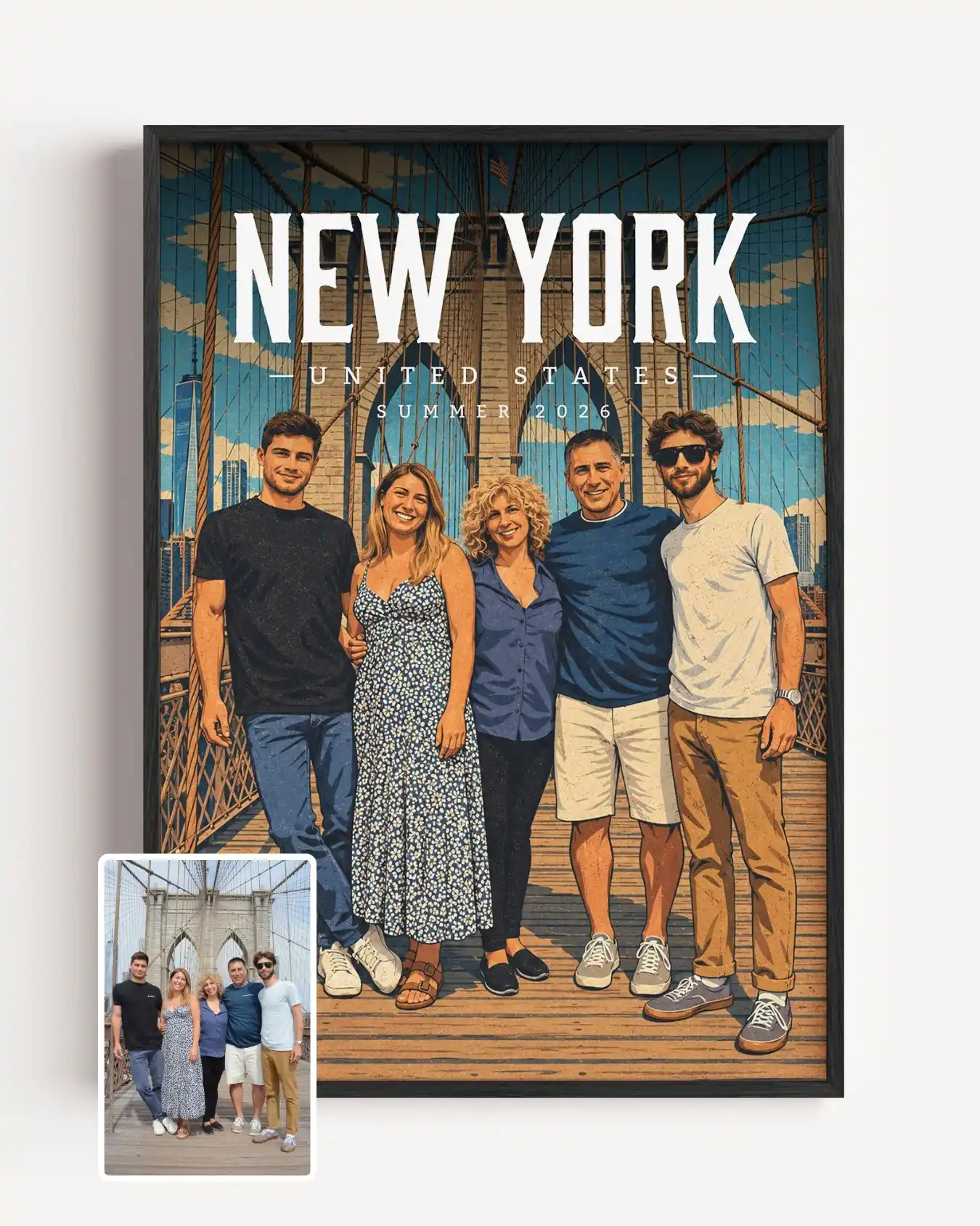 New York vintage travel poster made from a holiday photo